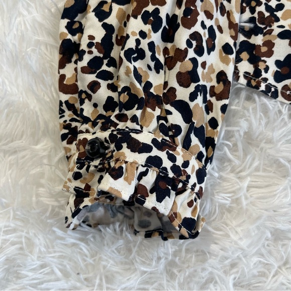 Anthropologie Maeve Leopard Print Button Up Shirt Womens Size 6 Long Sleeve - Picture 4 of 8